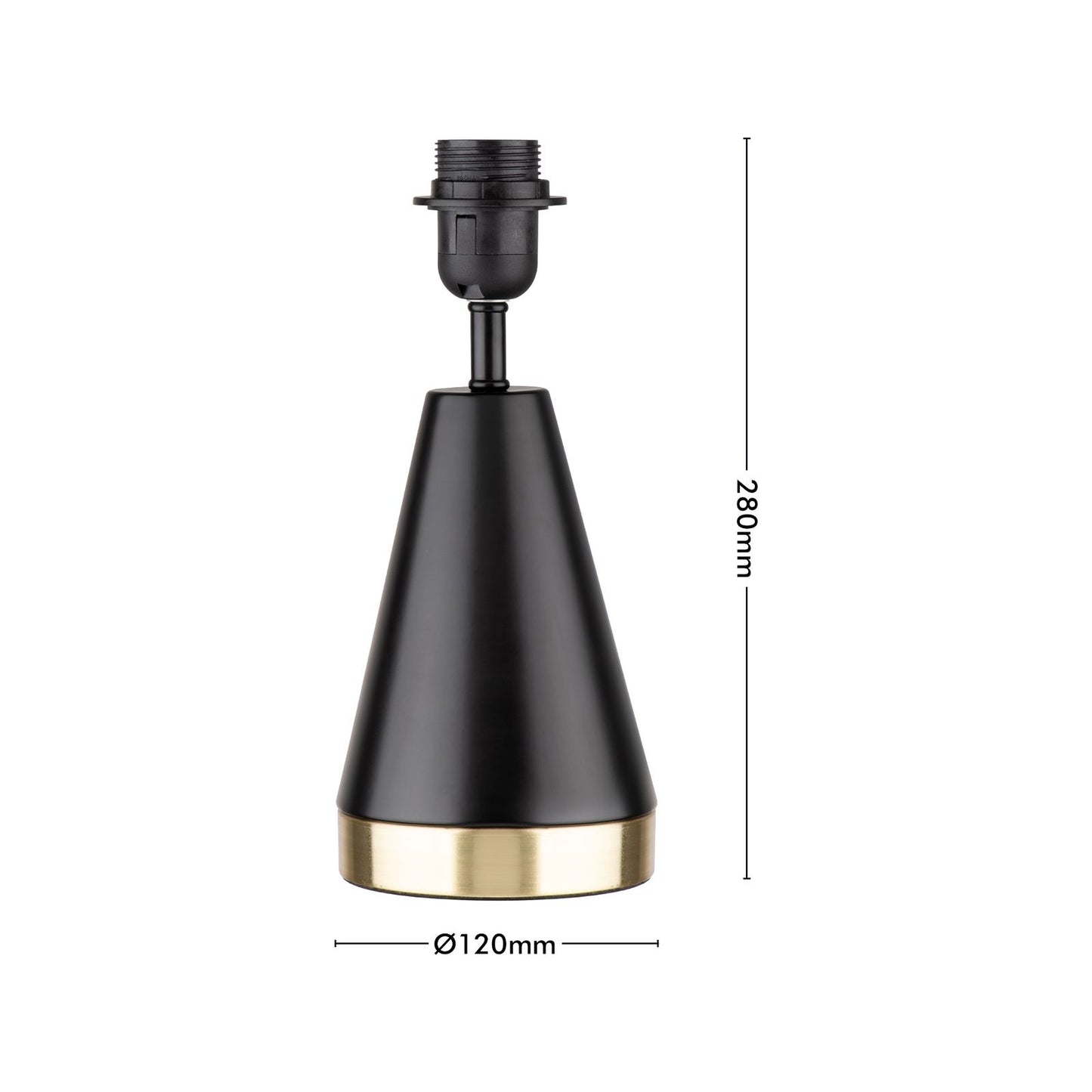 Verve Design Jessica Lamp Base - 120 x 280mm - Black/Gold