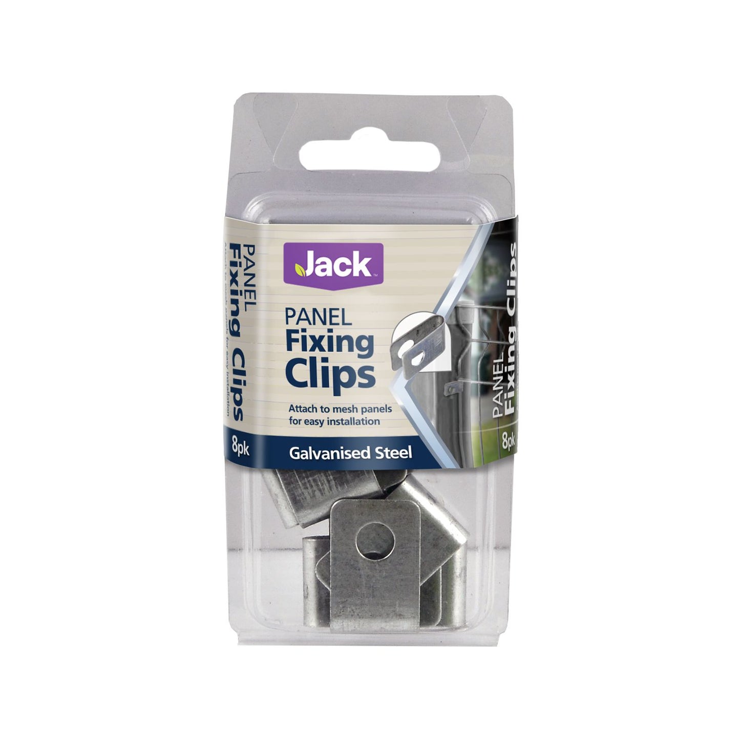 Jack Galvanised Mesh Panel Fixing Clip - 8 Pack