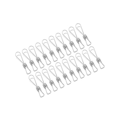 Boxsweden Stainless Steel Clothes Pegs - 27 x 125 x 145mm - 20 Pack