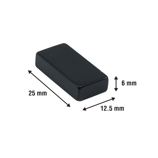 Everhang Rare Earth Block Magnet - 25 x 12.5mm - 4 Pack - Black