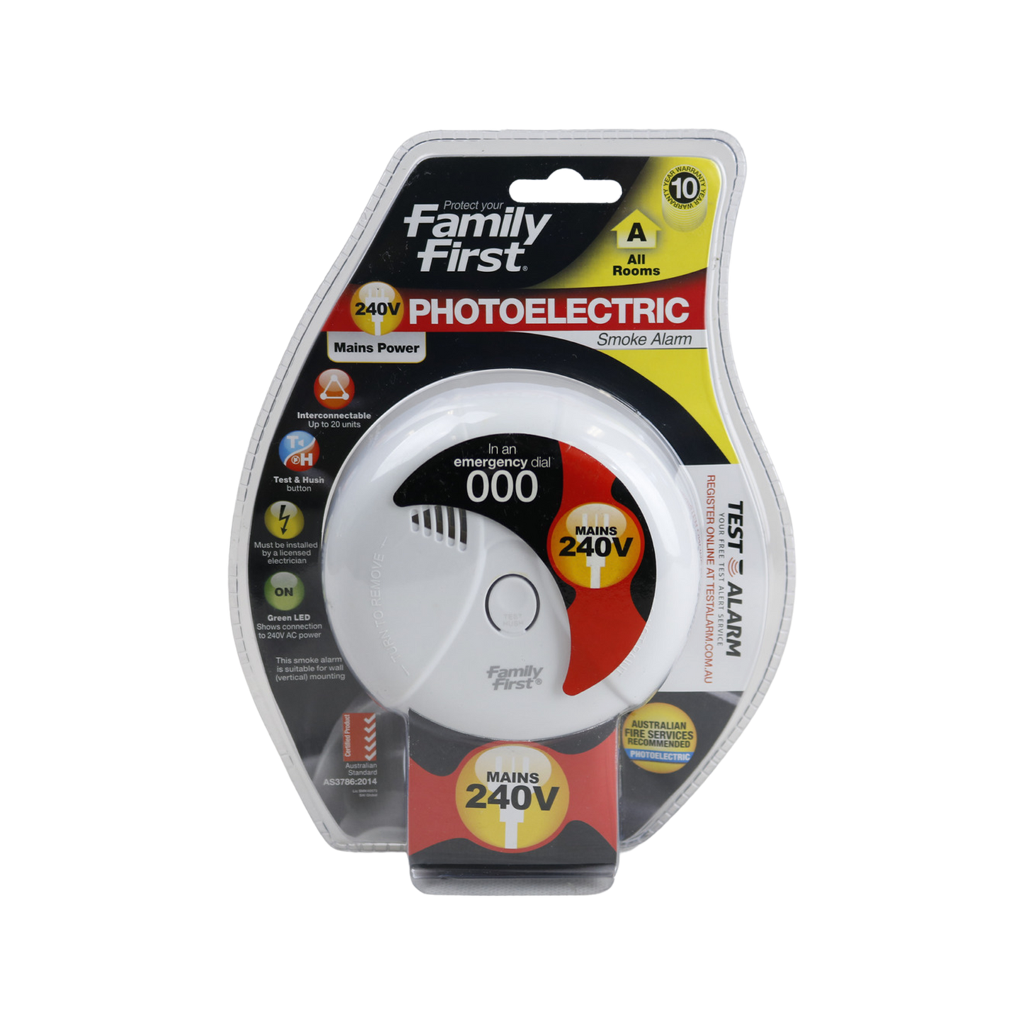 Family First Photoelectric Smoke Alarm - 240V
