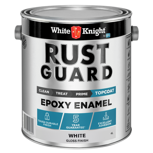 White Knight Rust Guard Epoxy Enamel Paint - White Gloss 4L