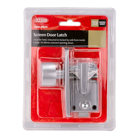 Lockwood Screen Door Latches - 19-38mm - Zinc Diecast - Satin Finish