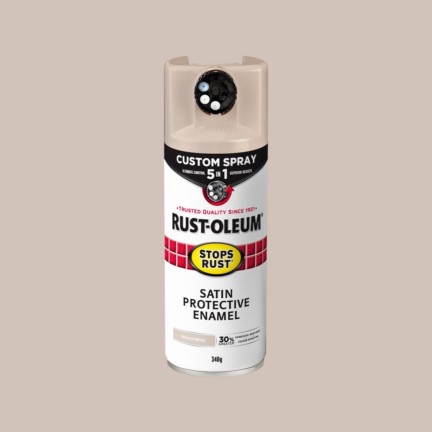 Rust Oleum Satin Spray Paint - 340g - French Beige - 5 in 1