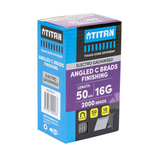 Titan Collated Nail Brads - 50 x 1.6mm - Electro Galvanised - 2000 Pack