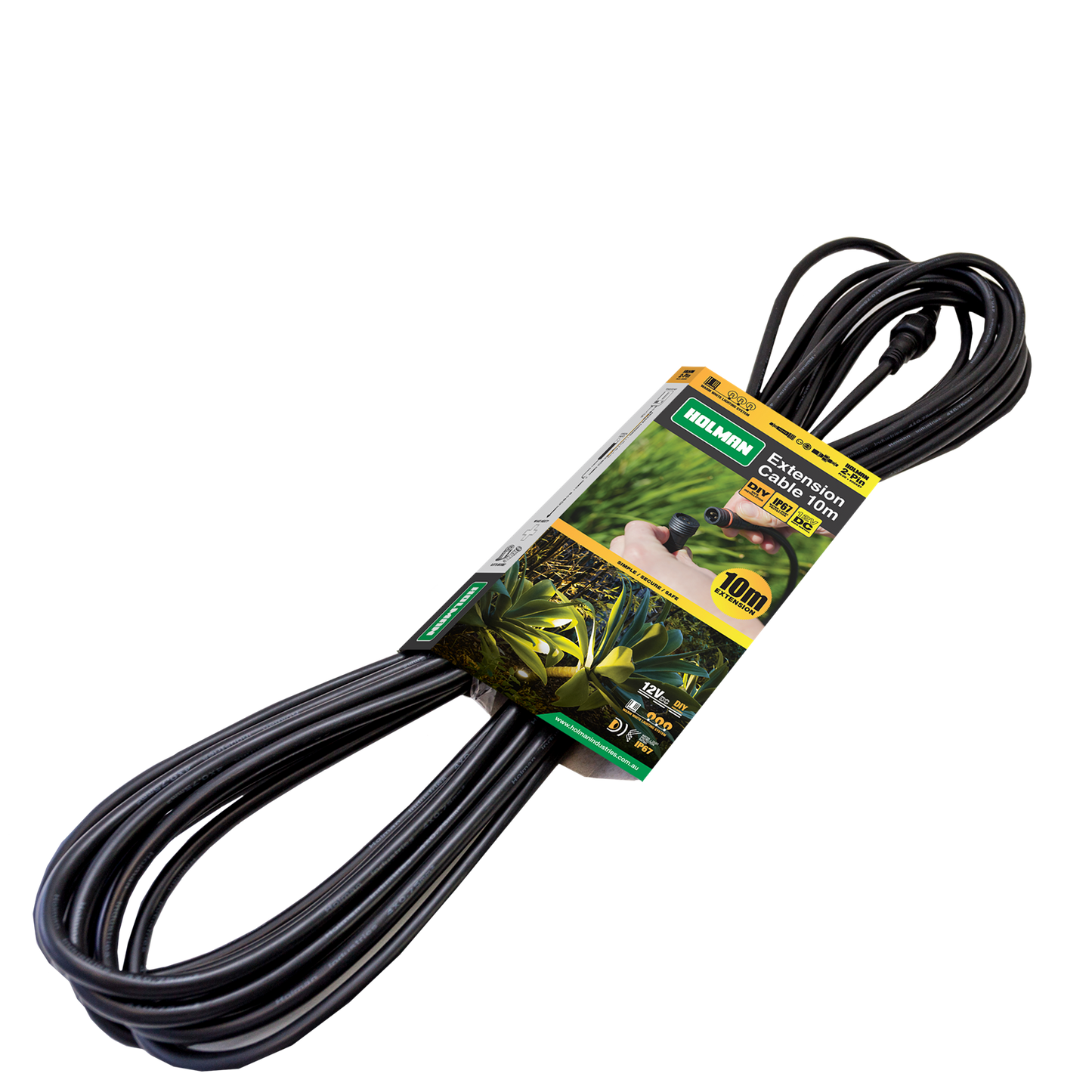 Holman Warm White Garden Light Extension Cable - 10m - Black