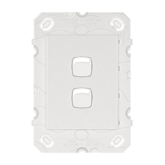Hpm Arteor 2 Gang Wall Switch Grid - White - 113 x 77mm