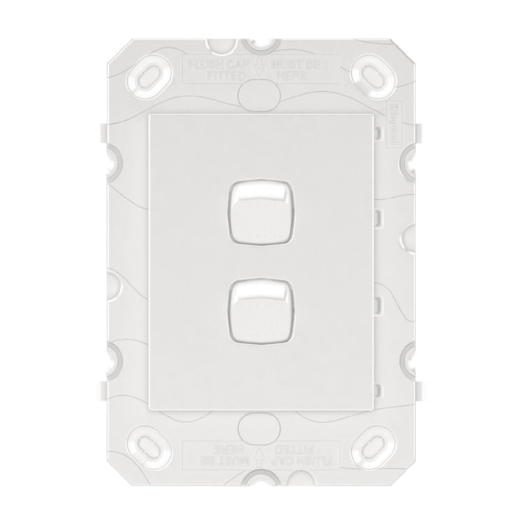 Hpm Arteor 2 Gang Wall Switch Grid White