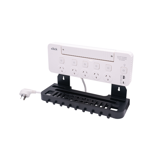 Click Power Board Tool Rack with LED Light - 5 Outlet