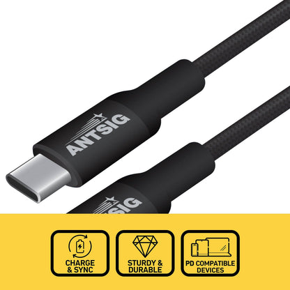 Antsig 100W USB-C to USB-C Cable - 1m - Black