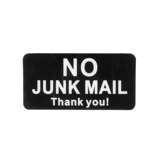 Sandleford No Junk Mail Thank You Adhesive Sign - 75 x 38mm
