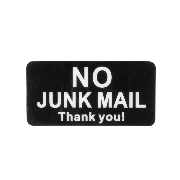 Sandleford No Junk Mail Thank You Adhesive Sign - 75 x 38mm