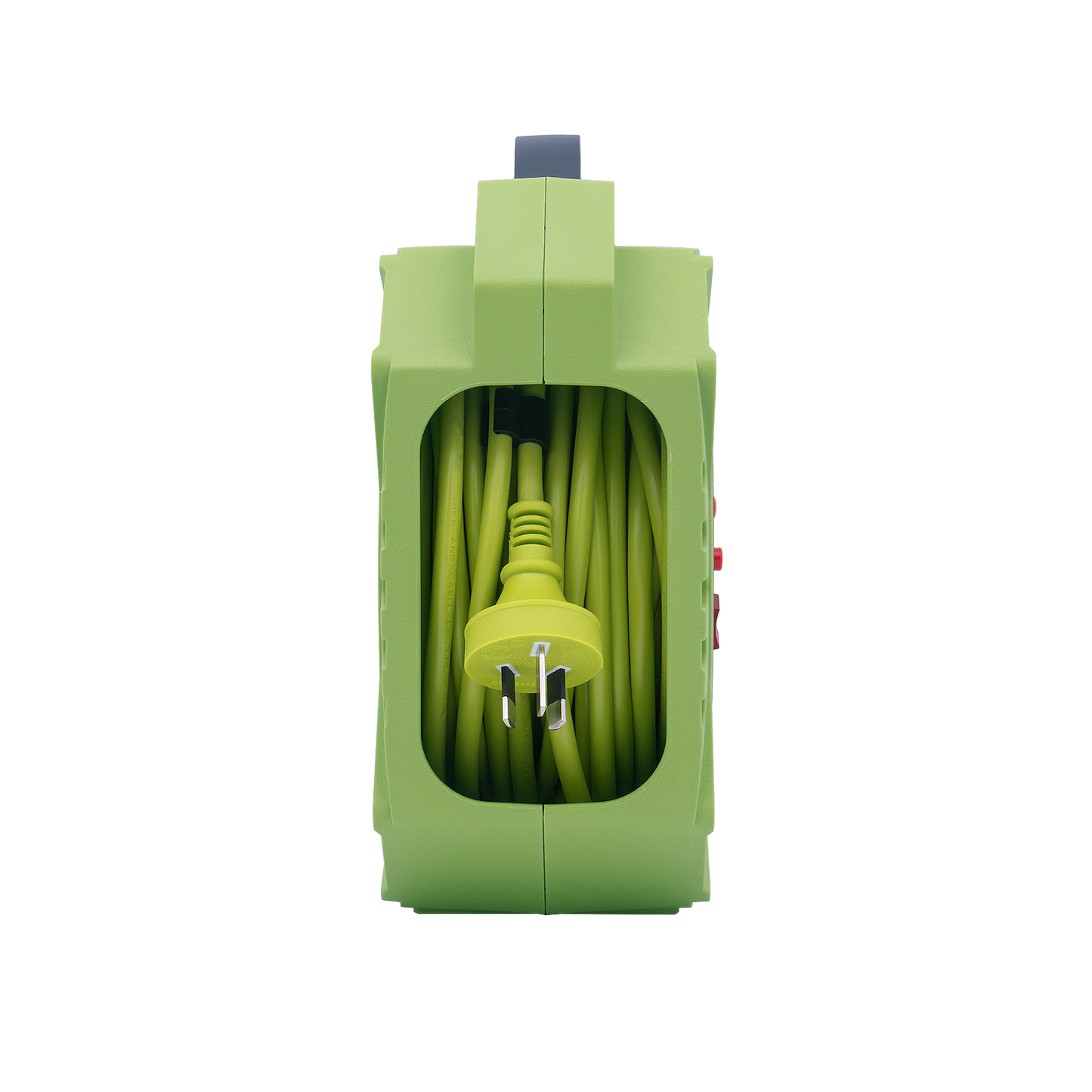 Click Domestic Green and Grey Cable Reel - 4 Outlet - 15m