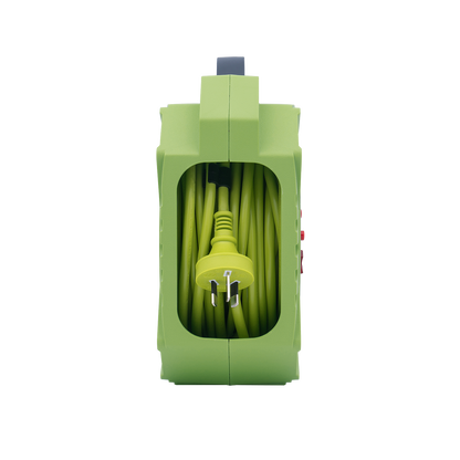Click Domestic Green and Grey Cable Reel - 4 Outlet - 15m