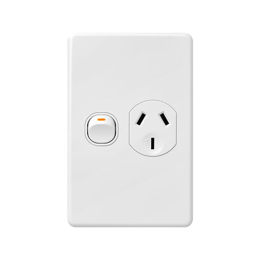 DETA X6 White Vertical Power Point - 1 Gang