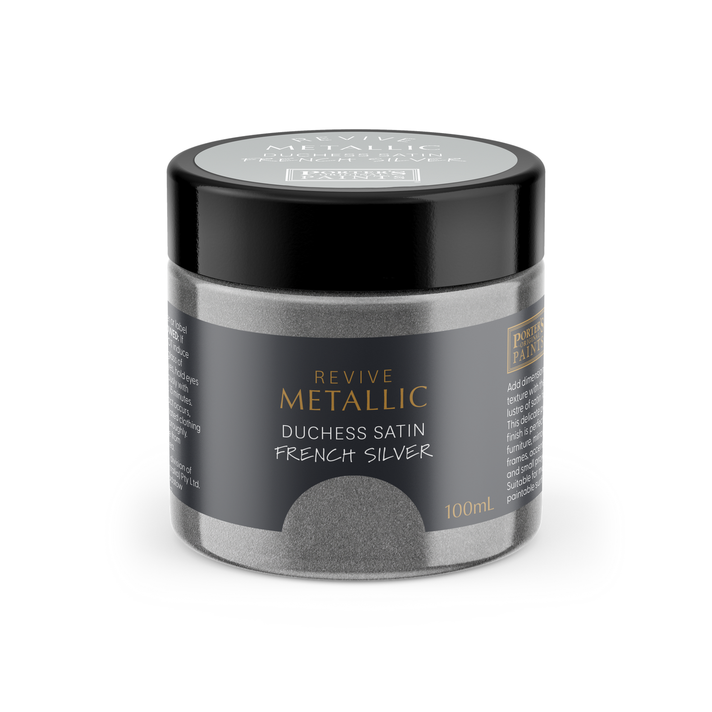 Porters Metallic Furniture Paint - 100ml - French Silver