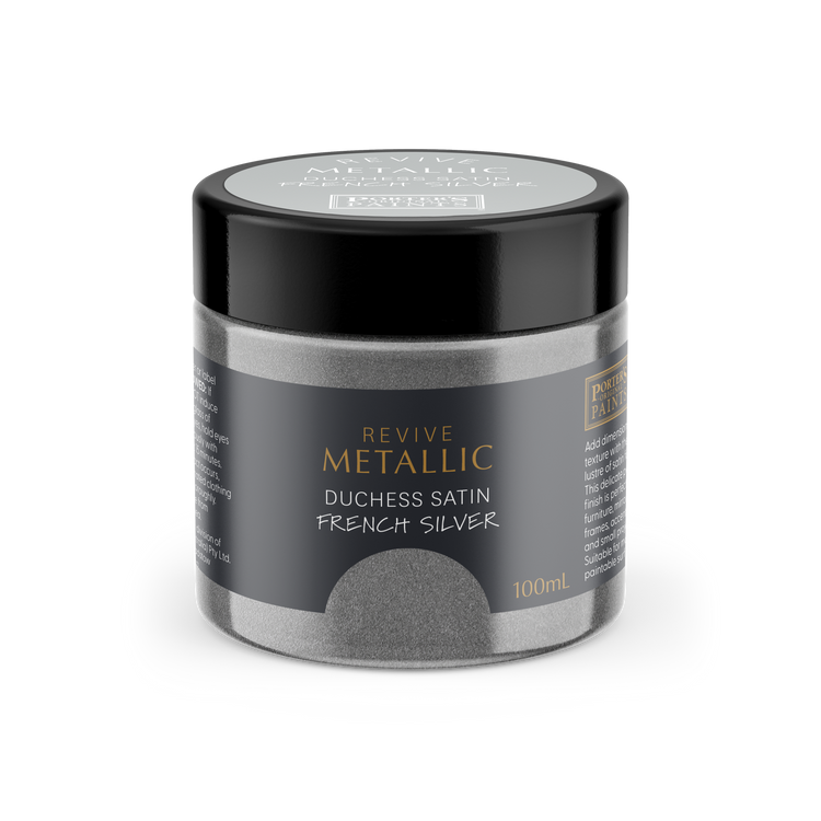 Porters Metallic Furniture Paint - 100ml - French Silver