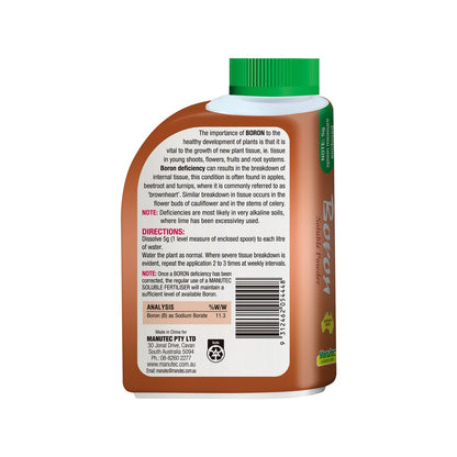 Manutec 500g Soluble Boron - Boron Supplement - Crystalline - Safe for Vegetables