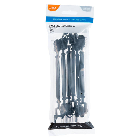 Taskmaster Black Stainless Steel Jaw and Jaw Bottle Screw - 3mm - 6 Pack