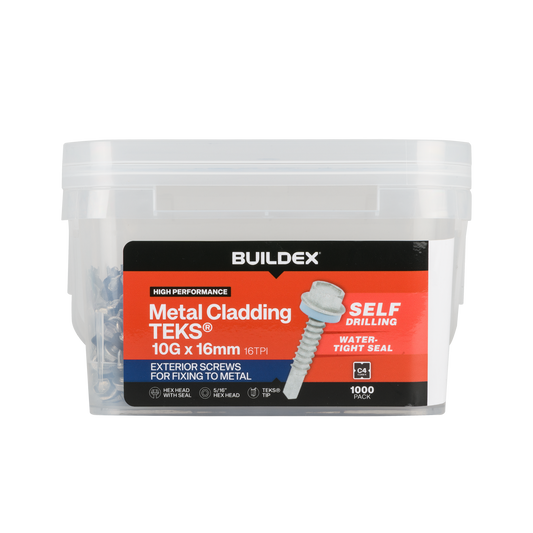 Buildex Teks Screws - 10g x 16mm - Class 4 - 1000 Pack