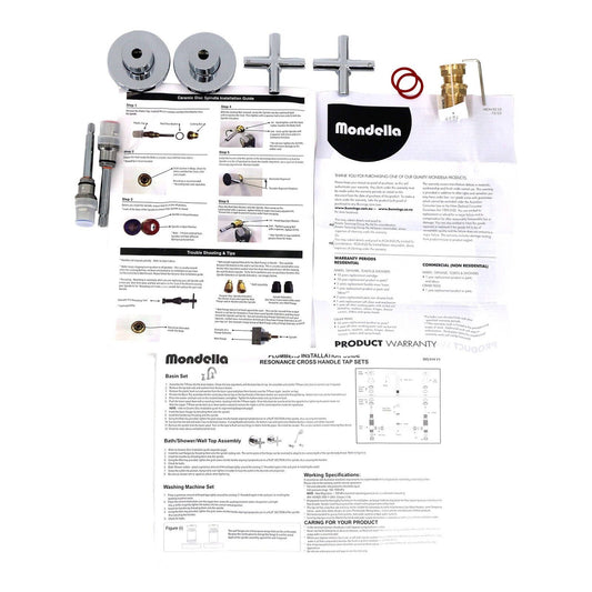 Mondella Resonance Chrome Wall Top Assembly - 1/2 Turn - 245mm