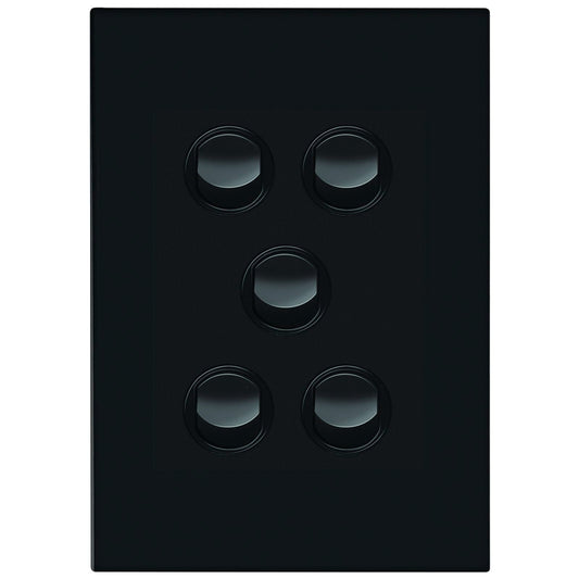 HPM Vivo 5 Gang Wall Switch - 85 x 118mm - Grey