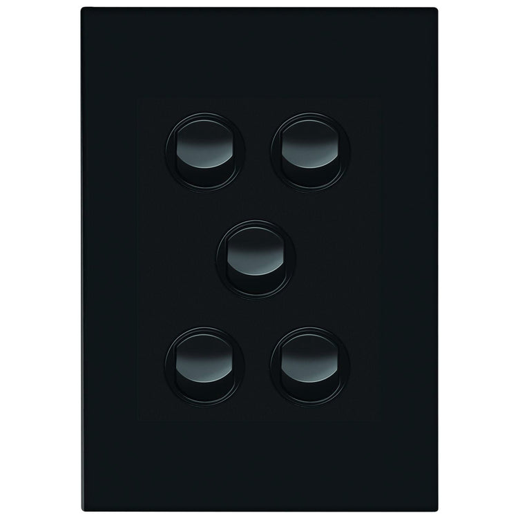 HPM Vivo 5 Gang Wall Switch Grey