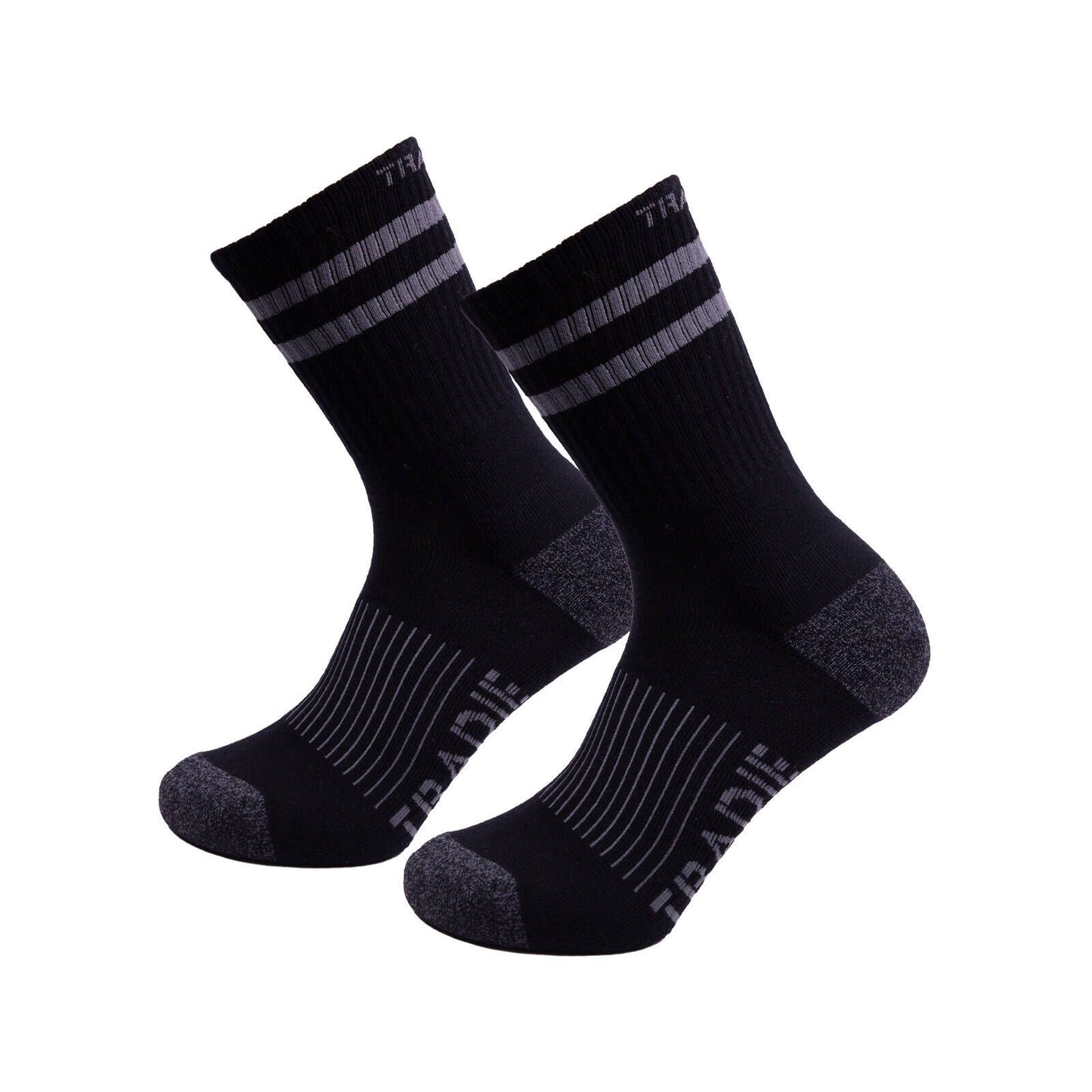 Tradie Men's Fluro Ribbed Cotton Crew Socks - Size 7-10 - 3 Pack