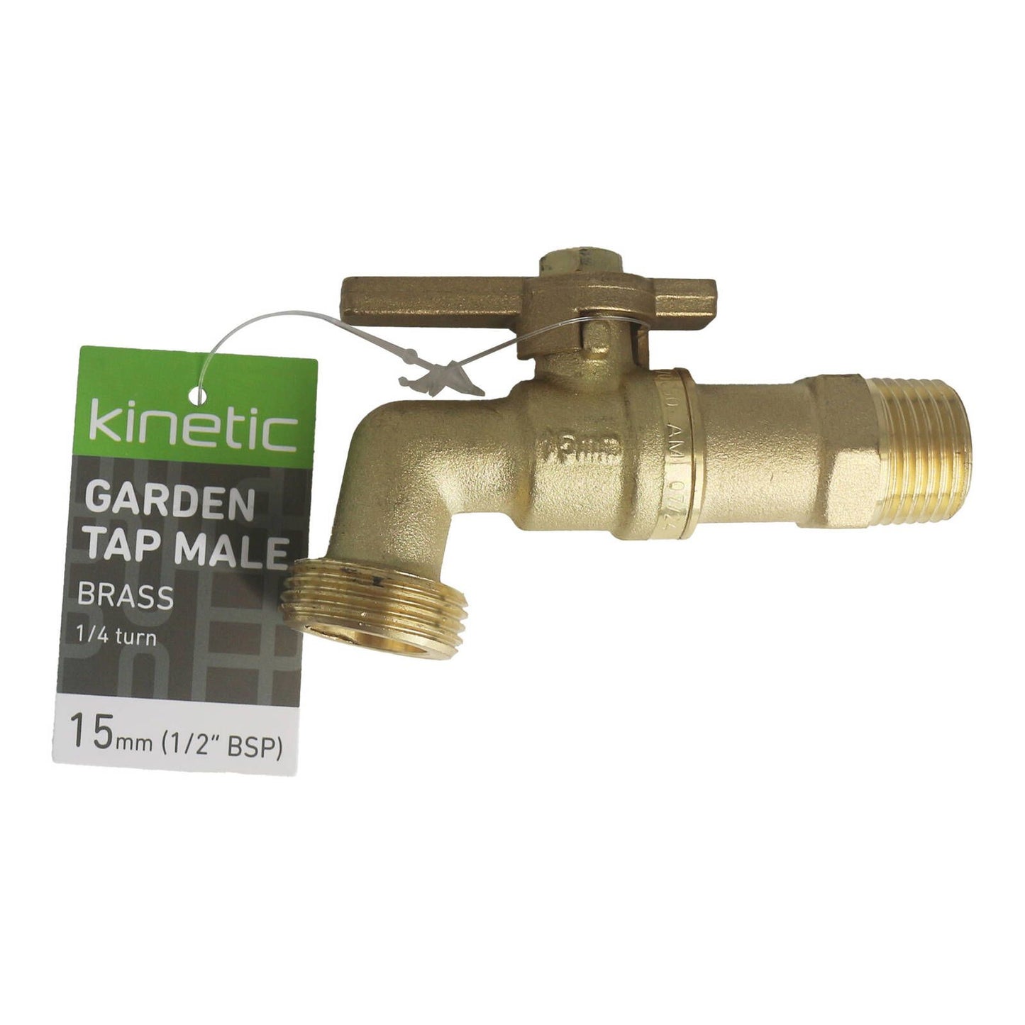 Kinetic 15mm Brass Male ¼ Turn Hose Cock