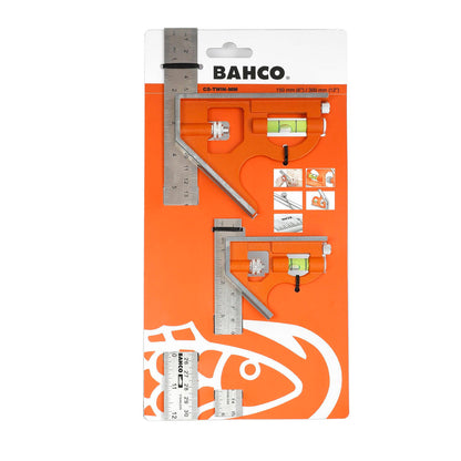 Bahco Sliding Combination Squares Twin Pack - 150mm & 300mm