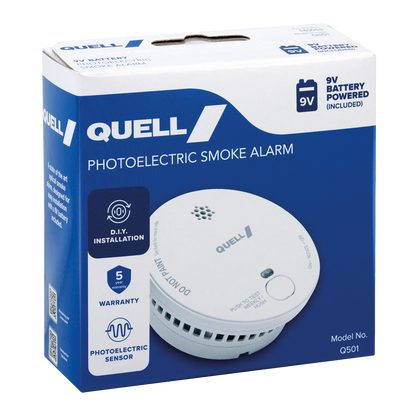 Quell Q501 Photoelectric Smoke Alarm - 9V - Trade Box