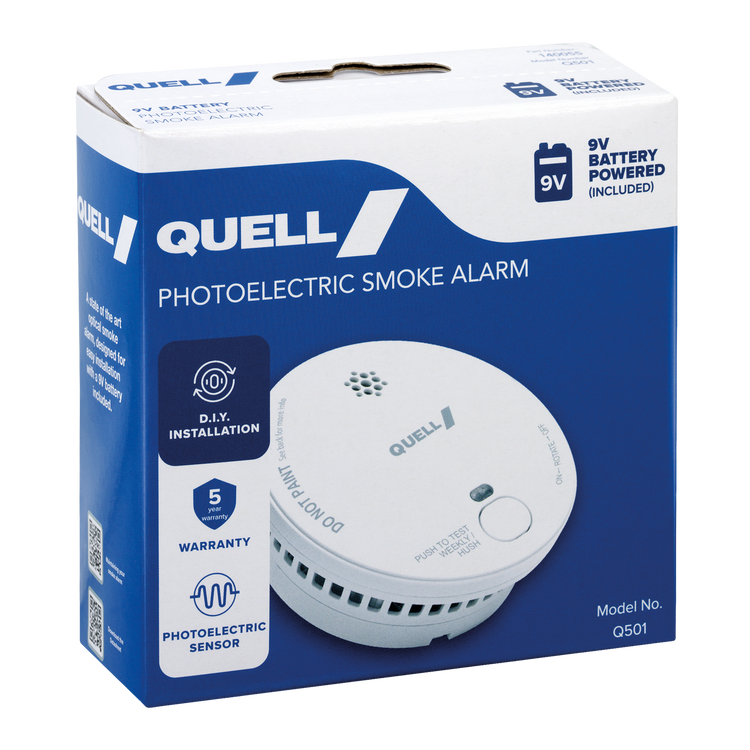 Quell Q501 Photoelectric 9V Smoke Alarm Trade Box