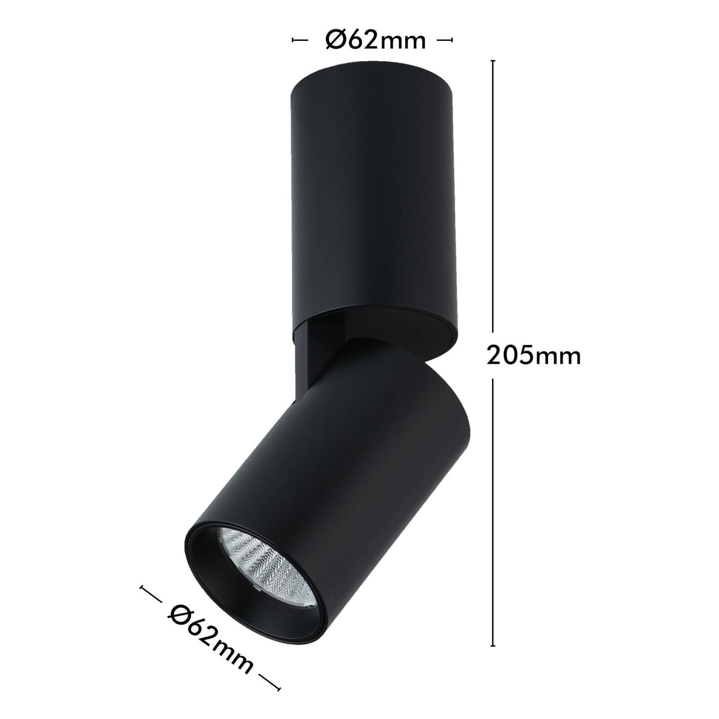 Verve Black Phoebe Adjustable LED Spotlight - 15W - 1250 Lumens
