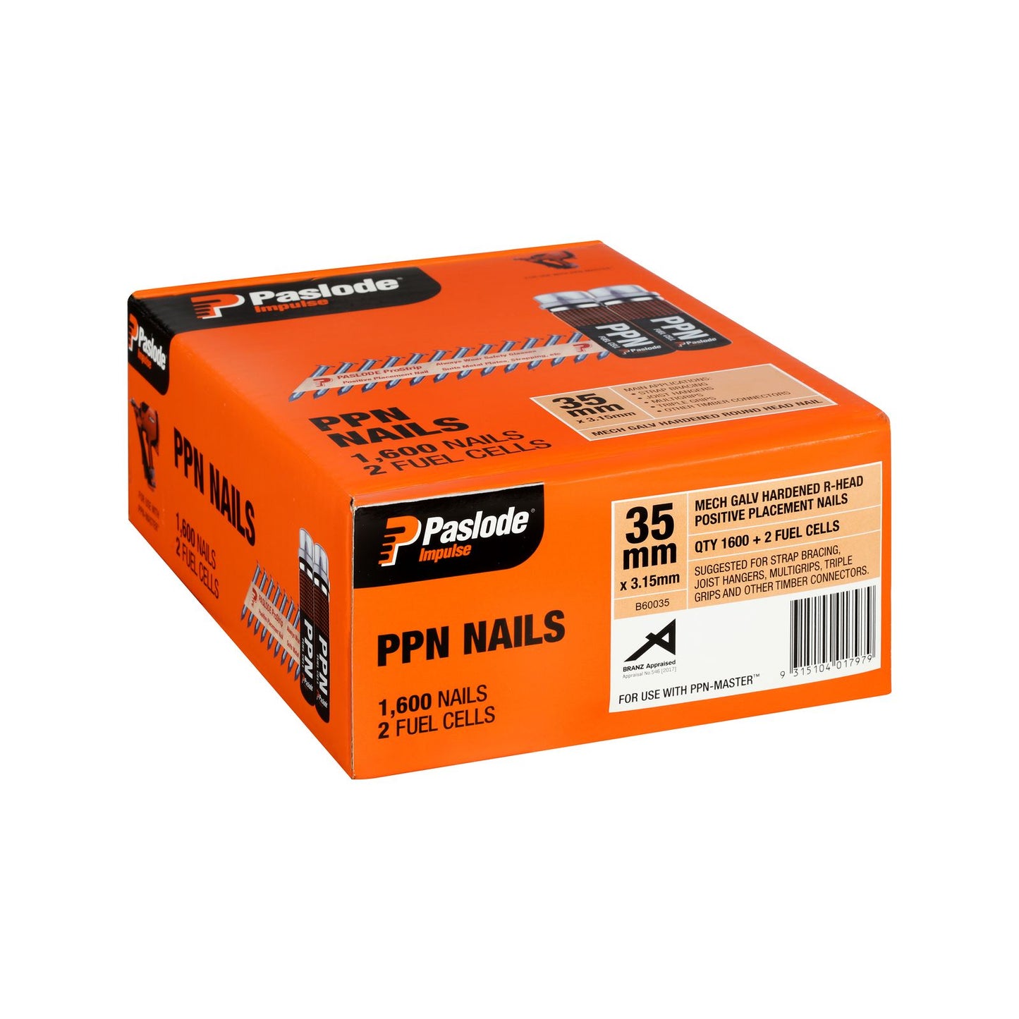 Paslode Impulse PPN Nails - 35 x 3.15mm - 1600 Pack