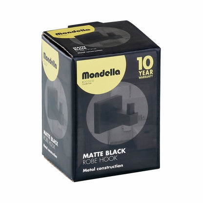 Mondella Matte Black Rococo Robe Hook - 44mm x 44mm x 60mm - Zinc