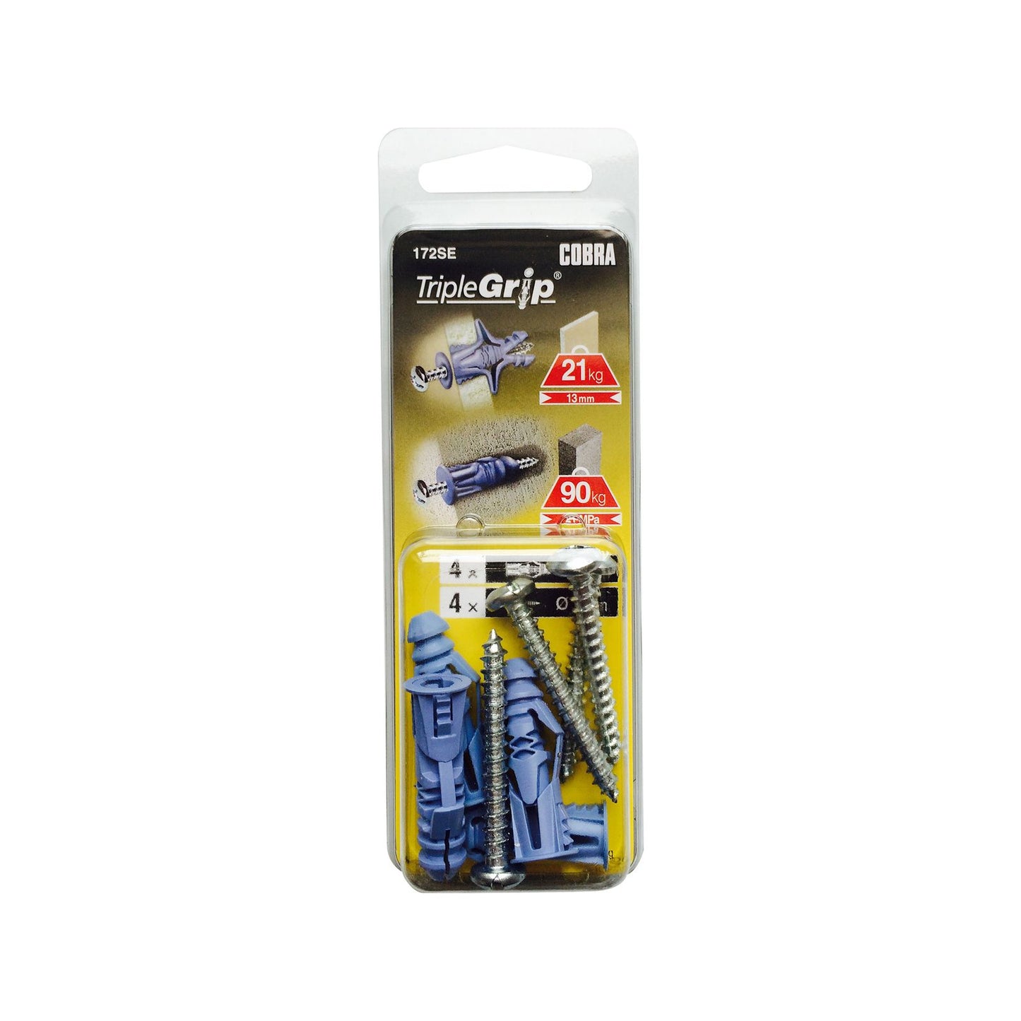 Cobra Triple Grip Anchor Screws - 5mm - 4 Pack