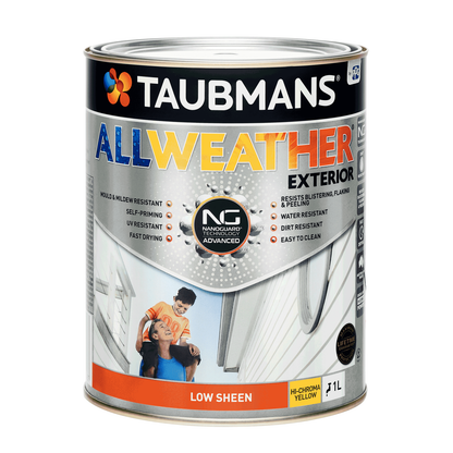 Taubmans Hi C Yellow Low Sheen Exterior Paint - 1L