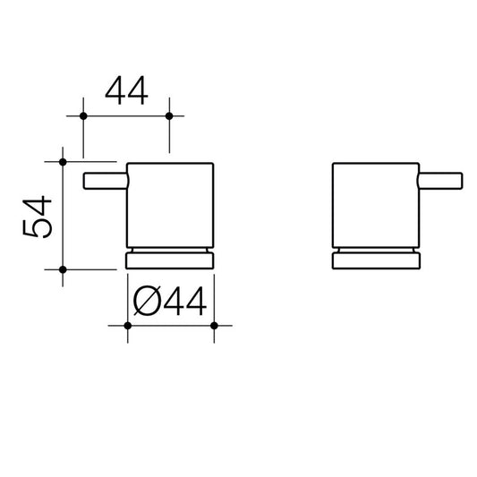 Caroma Luna Lever Basin Top Assemblies - 44 x 54mm - Chrome