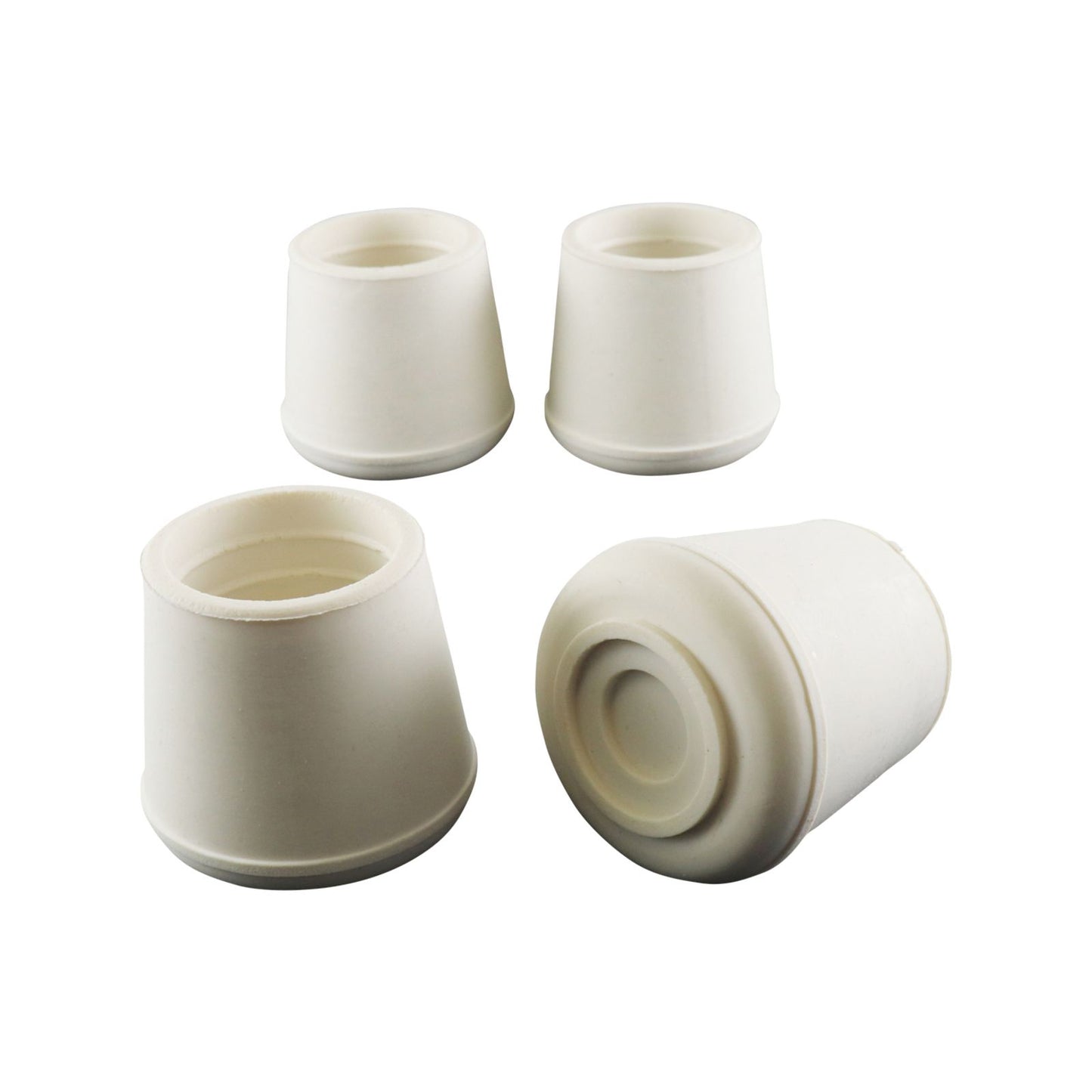 Surface Gard White Round Rubber Chair Tips - 25mm - 4 Pack
