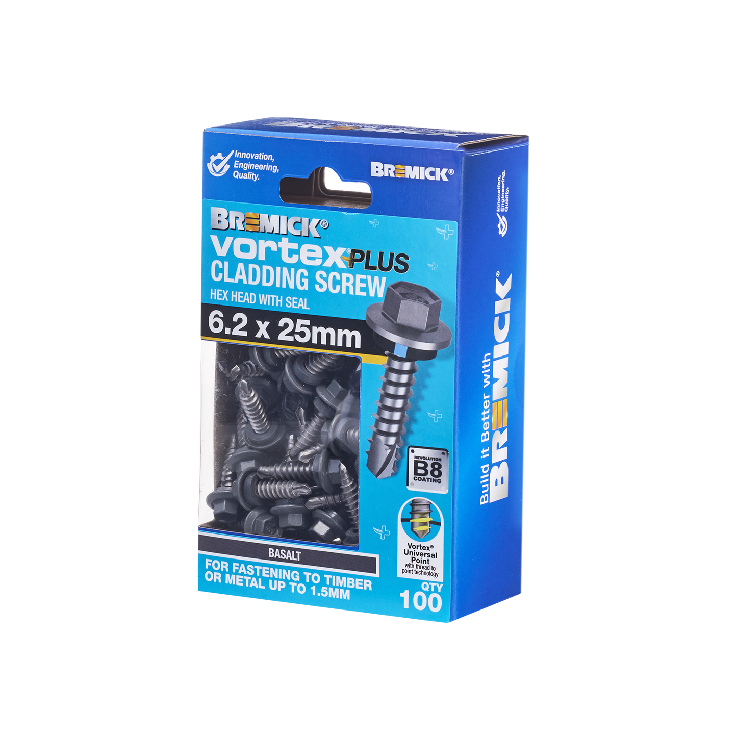 Bremick Vortex Plus Cladding Screw - 6.2 x 25mm - 100 Pack