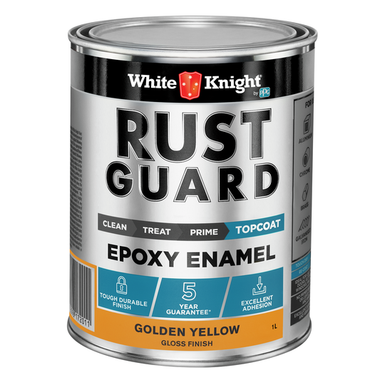 White Knight Rust Guard Golden Yellow Gloss Epoxy Enamel Paint - 1L