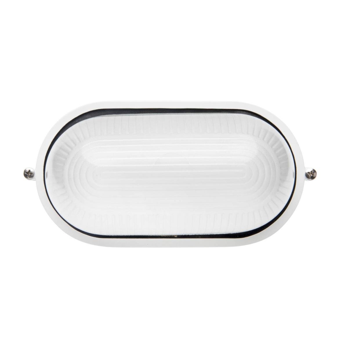 Brilliant 9W White Davis Oval LED Bunker Light - 9W - Aluminium - Weather Resistant