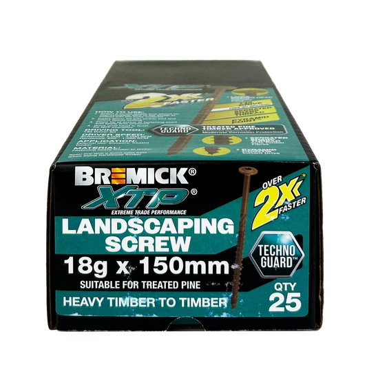 Bremick XTP Landscape Screws 18g x 150mm T40 Technoguard - 25 Pack