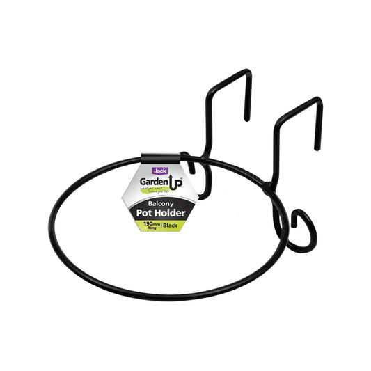 Jack Garden Up Balcony Pot Holder - 190mm Ring Black