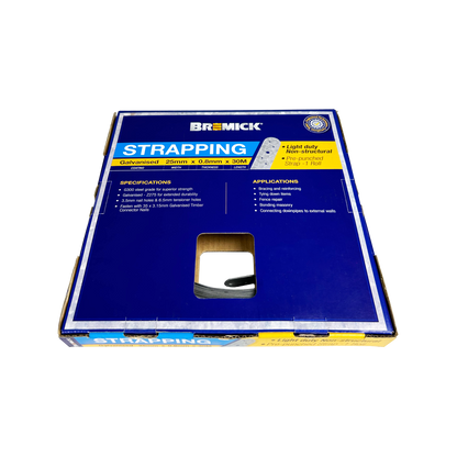 Bremick Galvanised Strapping - 25mm x 0.8mm x 30m