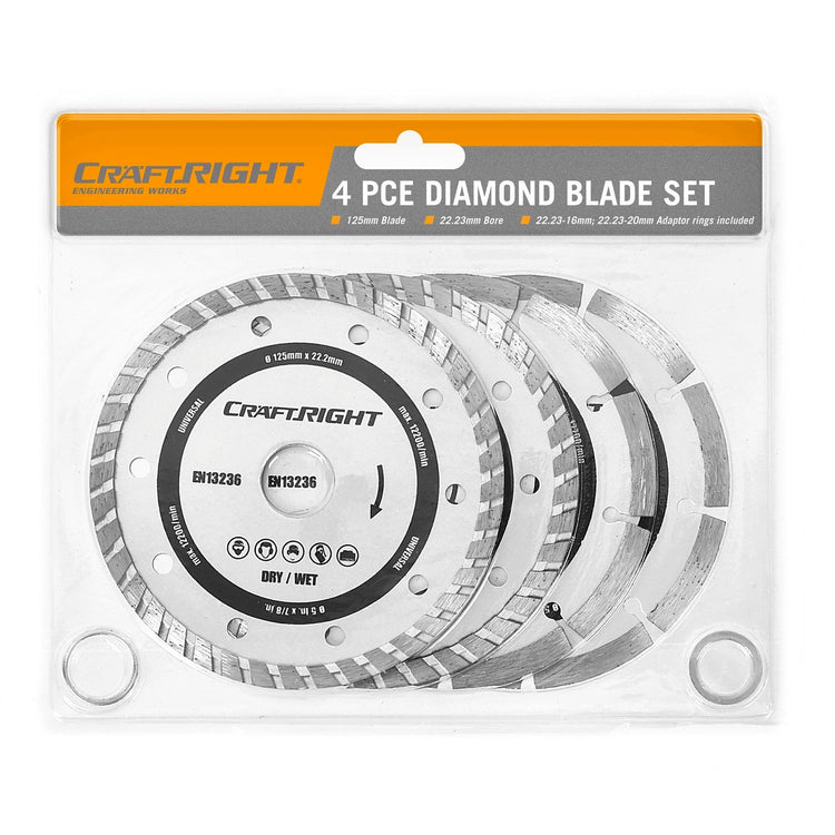 Craftright Diamond Blades - 125mm - 4 Pack
