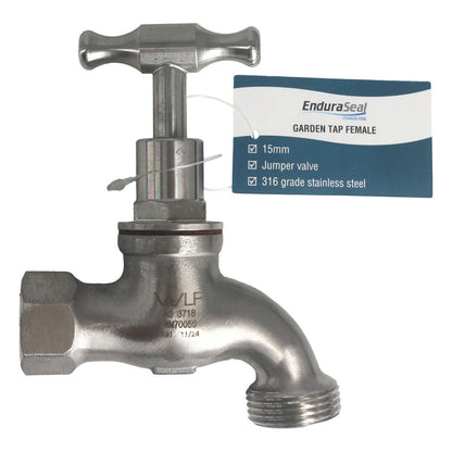 Enduraseal Stainless Steel Female Garden Tap - 15mm