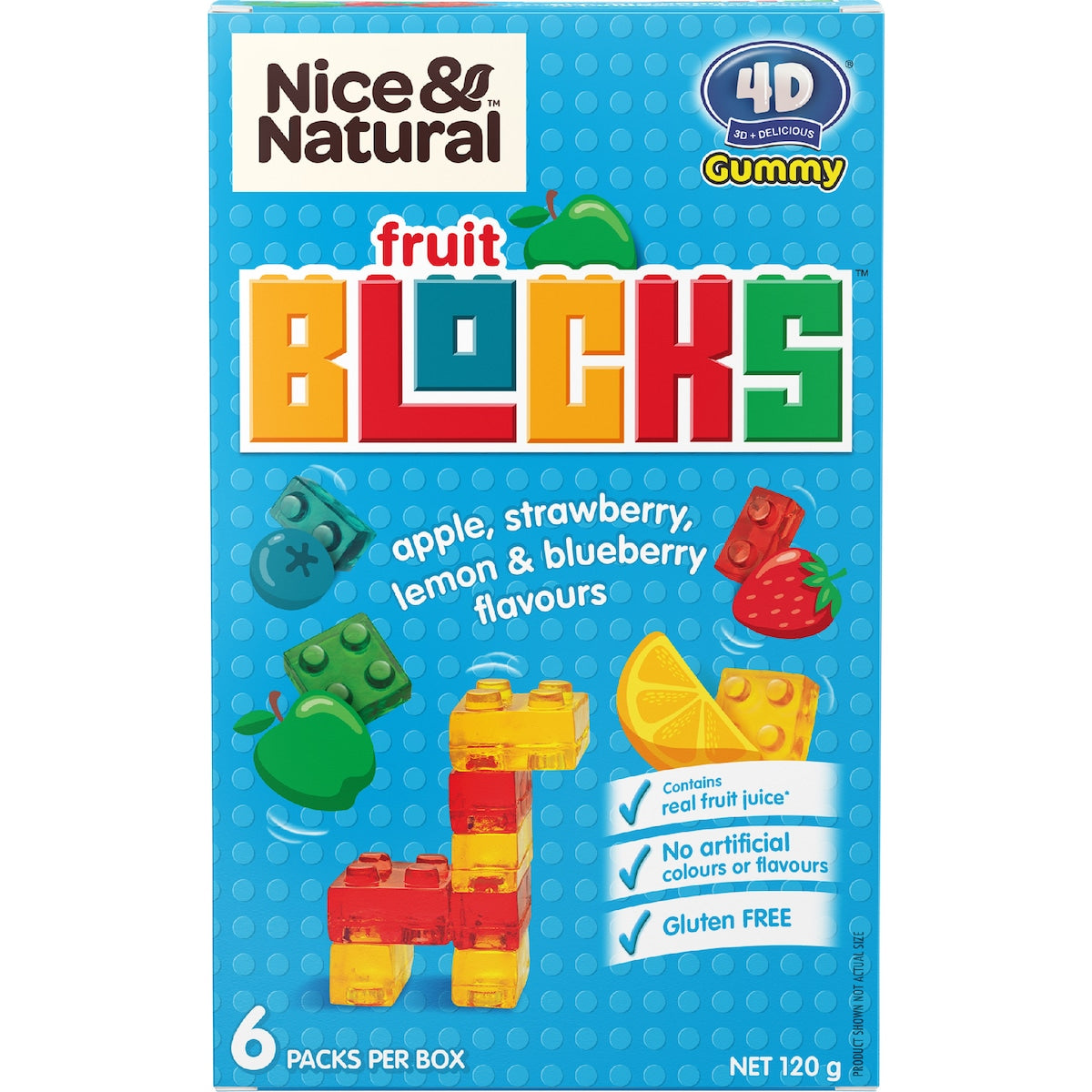 Nice & Natural Fruit Blocks Apple Strawberry Lemon & Raspberry 6 Pack