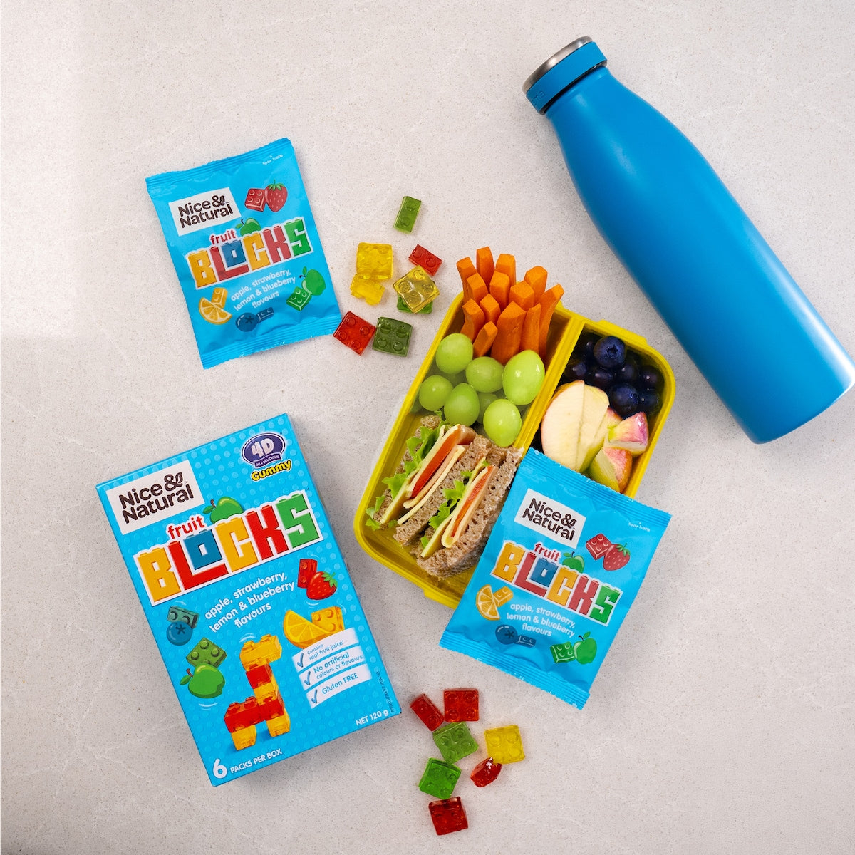 Nice & Natural Fruit Blocks Apple Strawberry Lemon & Raspberry 6 Pack