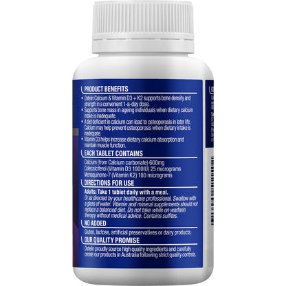 Ostelin Calcium & Vitamin D3 + K2 Tablets 60 Pack